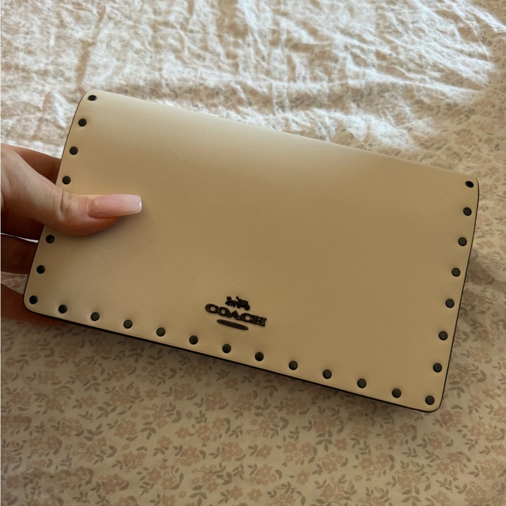 Coach Ivory Studded Clutch
